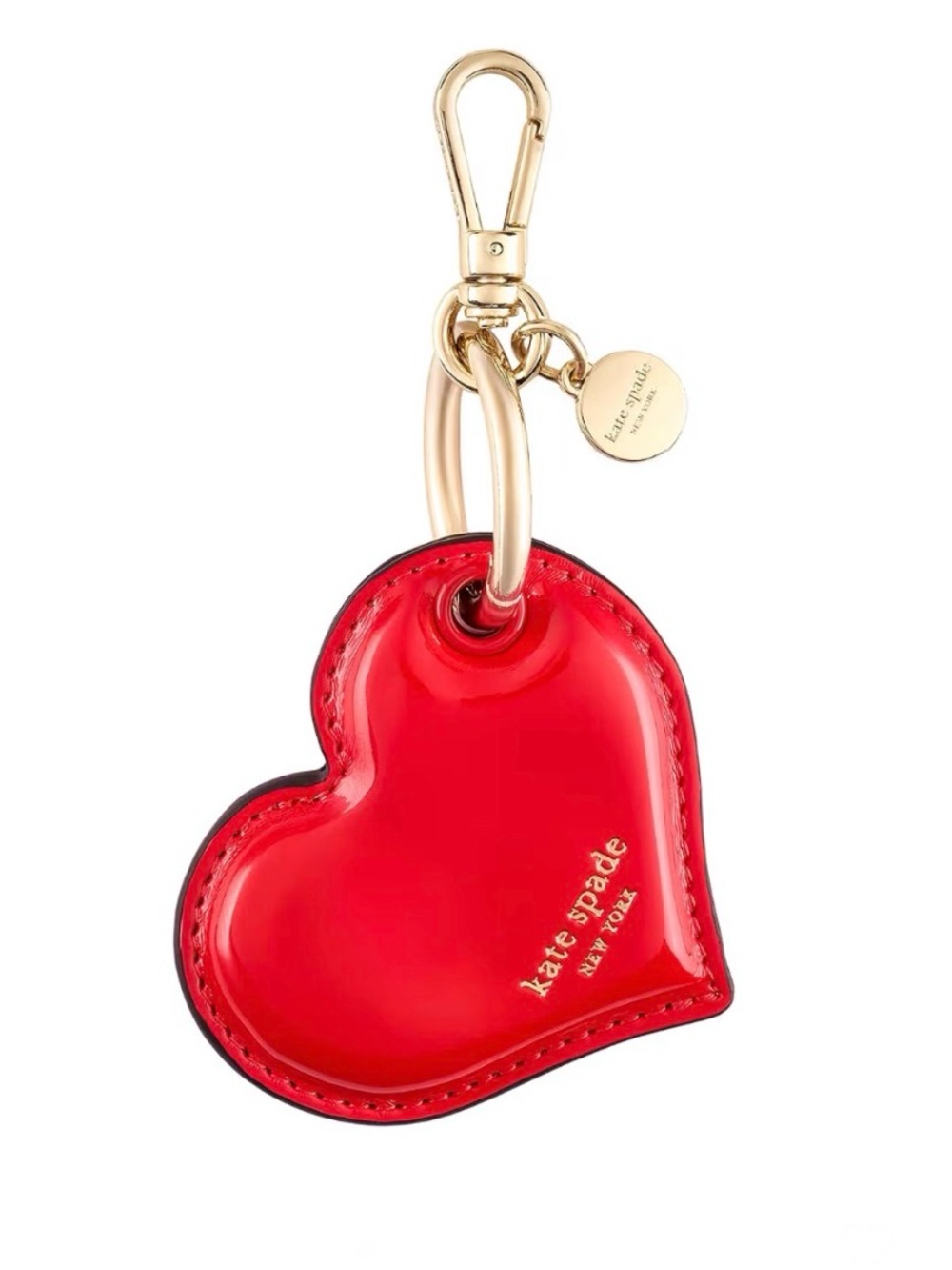 Kate Spade Red Heart Keychain AirTag Bag Charm - New